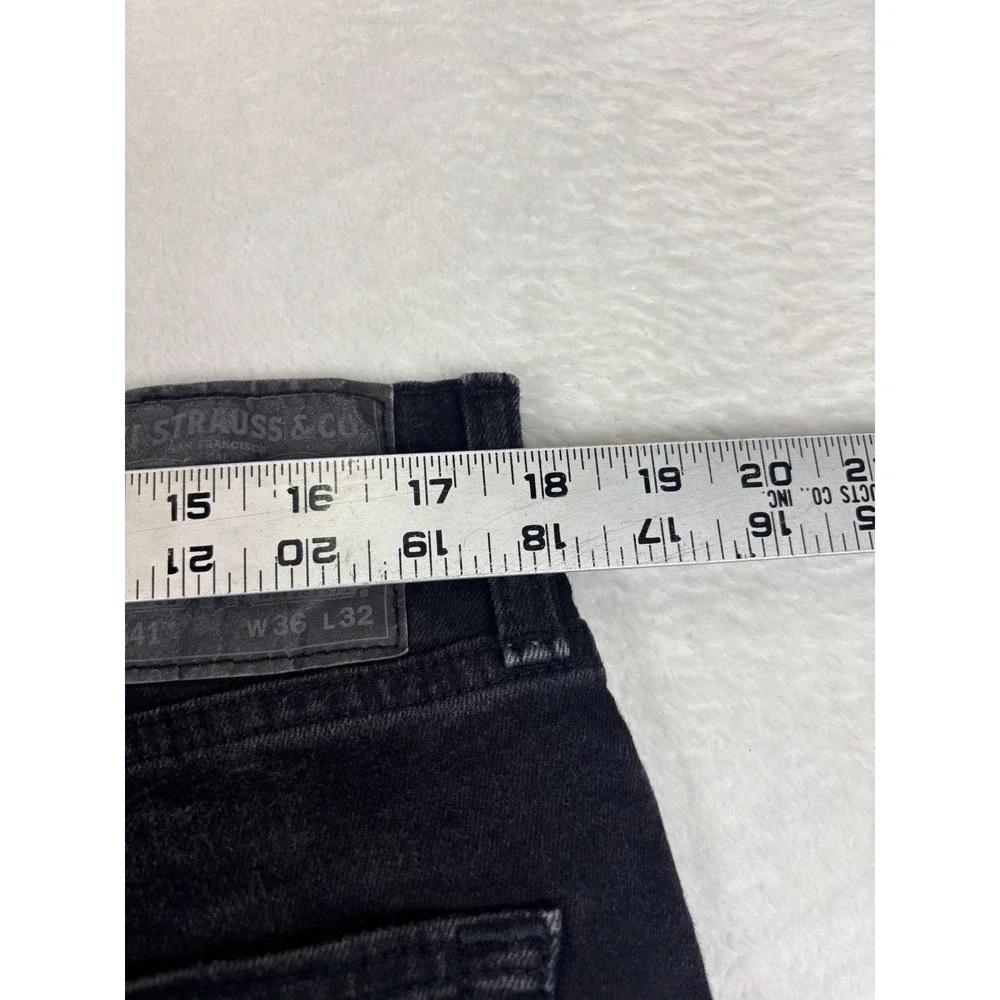 Levis 541 Mens 36x32 Jeans Fuzzy Black Faded Denim Grungy Athletic Taper